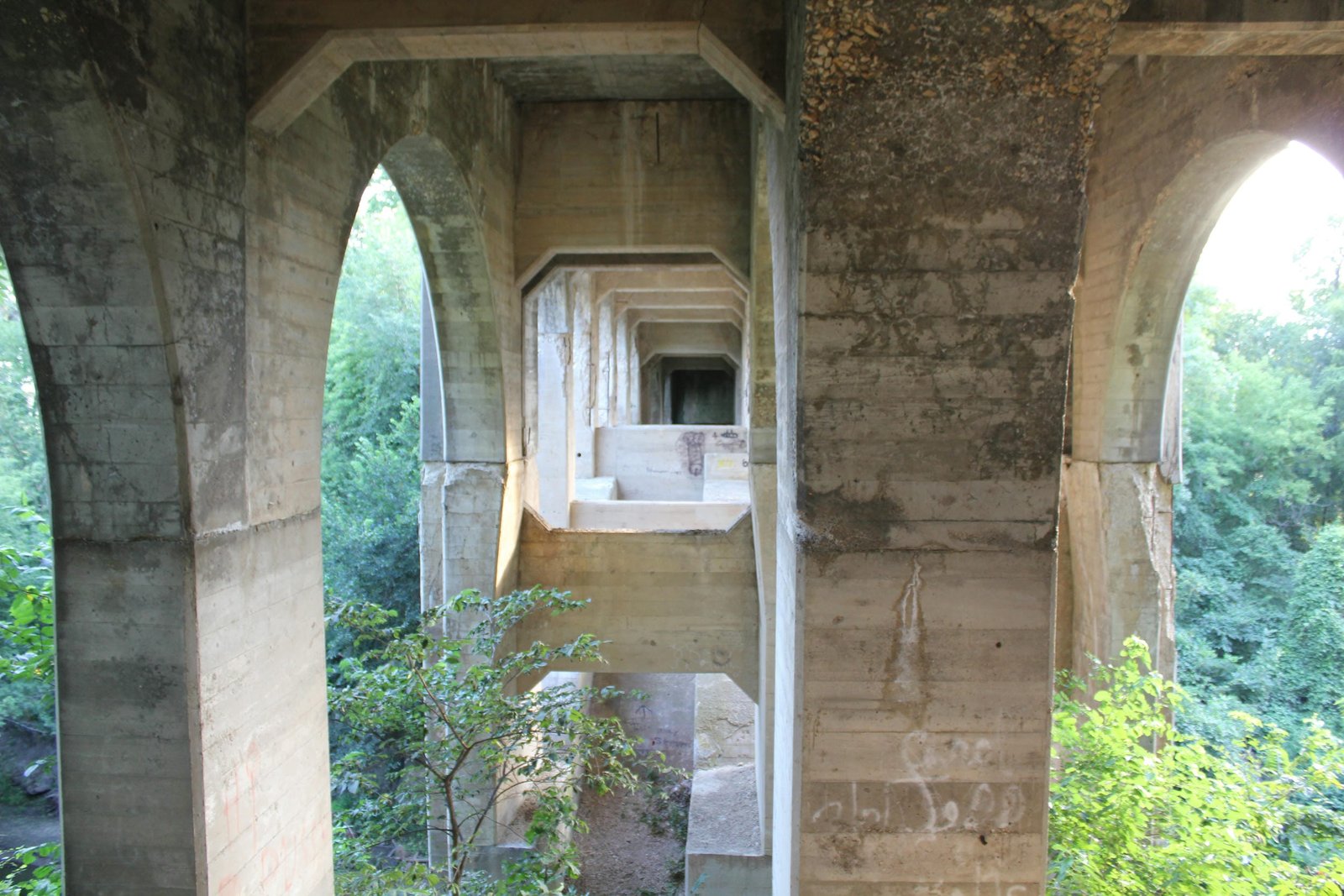 Under bridge, looking west
